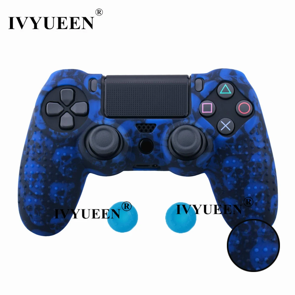 Силиконовый защитный чехол IVYUEEN с противоскользящим покрытием для sony Dualshock 4 PS4 DS4 Pro, тонкий чехол для контроллера, аналоговый захват для большого пальца