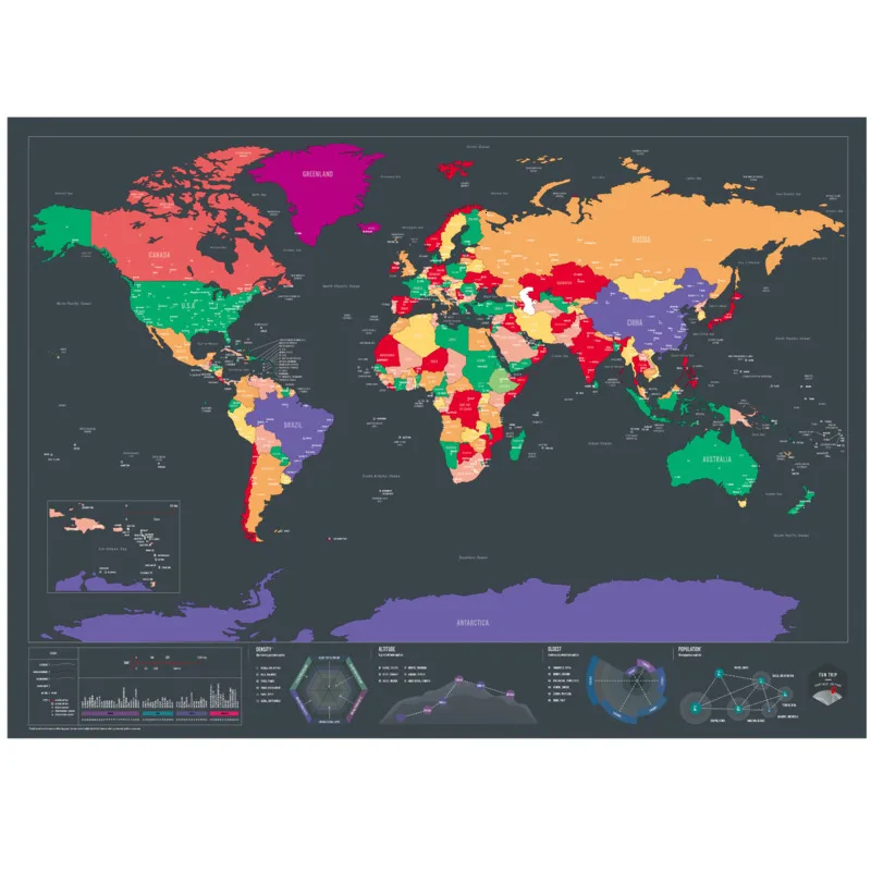 

Luxury Large Size Scratch Off World Travel Map Premium Personalized Wall Sticker Poster Gift For Traveler Room Office Decoration