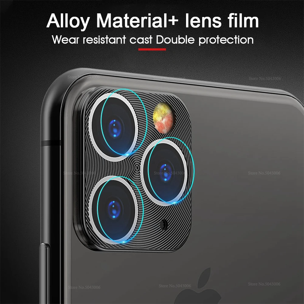 Для iPhone 11 Pro MAX металлическая крышка объектива камеры и пленка на объектив для