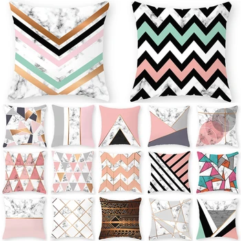 

Colorful Geometric Marble Sofa Decorative Cushion Cover Pillow Pillowcase Polyester Throw Pillow Home Decor Pillowcover 40596