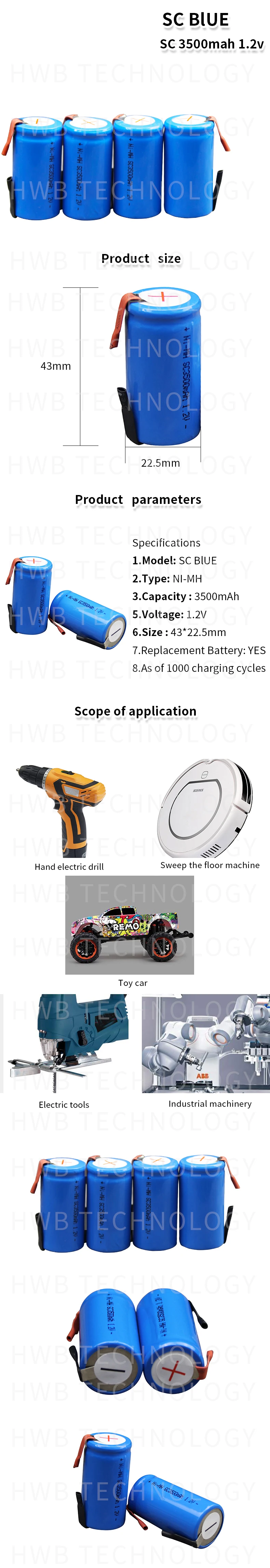 2 шт./лот высококачественный Sub C SC 1,2 V SC 3500mAh Ni-MH аккумуляторная батарея электрические инструменты/электрическая дрель Винт Бесплатная