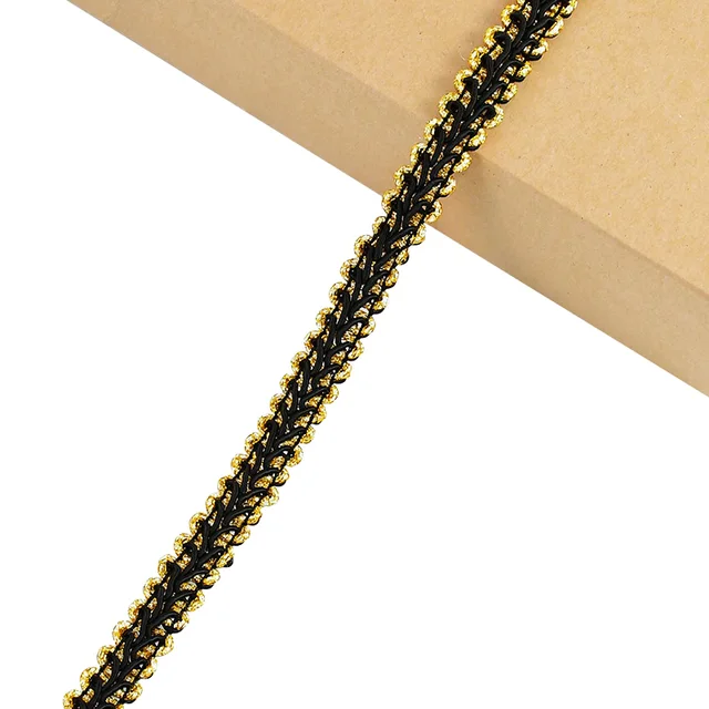 5yards Gold Silver Centipede Braided Lace Ribbon Sewing Fabric Trim DIY Clothes Handmade Accessories Wedding Party Decoration B01