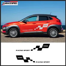 For-Hyundai-KONA Car Both Side Door Stickers Racing Sport Lattices Sticker Auto Accessories Car Body Vinyl Decals (5)_副本