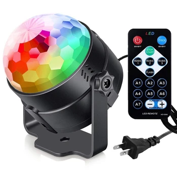 

Sound Activated Party Lights with Remote Control Dj Lighting, RBG Disco Ball, Strobe Lamp 7 Modes Stage Par Light for Home Room