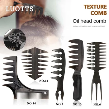 

Hot Men's Vintage Oil Head Comb Hairbrush Wide Tooth Fork Comb Back Comb Men's Styling Tools Salon Barber Hairstyle Accessory