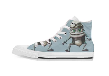 

Crazy Frog Design High Top Canvas Custom Shoes flat Casual shoes Drop Shipping