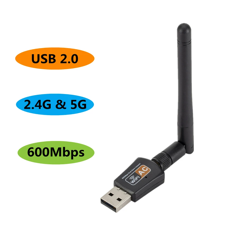 wireless card for pc PzzPss Mini Wifi Không Dây USB 1200 Tốc Độ 600Mbps Lan USB Ethernet 2.4G 5G Wi-fi Băng Tần Kép card Mạng 802.11n/G/A/Ac wireless card for pc Network Cards