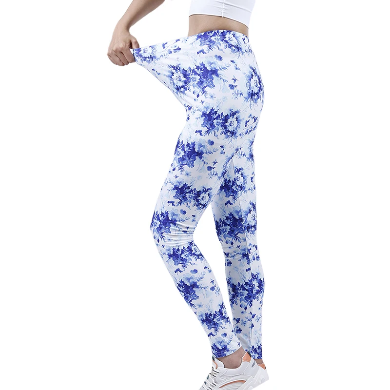 VISNXGI Women Workout Leggings Push Up Fitness High Waist Flower Print Pattern Summer Spring Autumn Pants Ankle-Length Bottom workout leggings Leggings