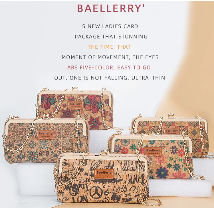 Mode nouvelles femmes portefeuilles bois Grain chaîne longue haute qualité support pour téléphone classique femme sac à main fermeture éclair portefeuille Mini_voghion.com