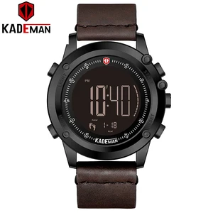 Image 2 - K698 KADEMAN Sports Mens Watch Steps Counter Leather Top Luxury Brand LED Mens Military Wristwatches Relogio Digital Waterproof