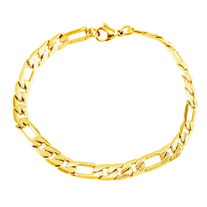 Серебряный/Золотой мужской браслет из нержавеющей стали, высокое качество, Женская цепочка, ювелирный подарок