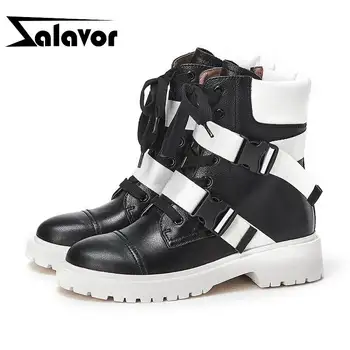 

ZALAVOR Real Leather Ankle Boots For Women Winter Black Casual Zipper Designer Shoes Women Flats Short Boots Size 34-39
