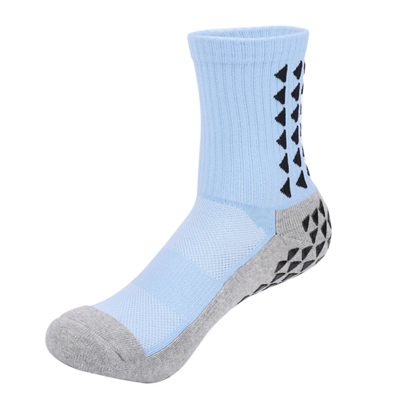 Нескользящие нескользящие носки-тапочки с ручками для взрослых мужчин и женщин - Цвет: Light Blue