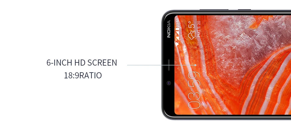NOKIA 3,1 плюс мобильный телефон, 3 Гб оперативной памяти, Оперативная память 32GB Встроенная память 6,0 дюймов 18:9 Helio P22 Восьмиядерный Android 8 13+ 8 Мп функция отпечатков пальцев, 4G, LTE смартфон