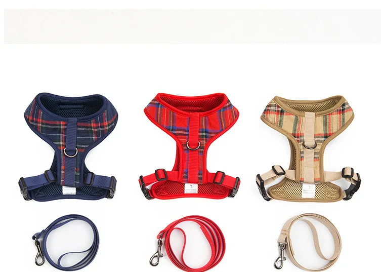 Pet Supplies Leash Set Dog Harness Dog Vest Pet Leash Polyester Brace Chest Strap Buckle Design Can Adjust The Bust Size