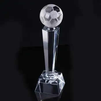 

Crystal Soccer Match Trophy Quartz Football Crystal Match Trophy Tournament Honor Trophy Desktop Ornaments Home Decor
