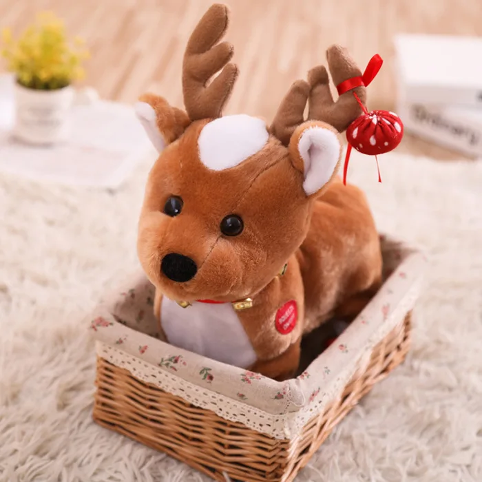 Электрический Рождественский олень Музыкальная кукла игрушка плюшевый подарок милый мягкий для детей S7JN