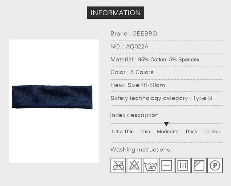 Geebro Женская мода Богемия хлопок стрейч повязки ребристые спортивные повязки Дамы лента для волос при занятиях йогой аксессуары AQ022A