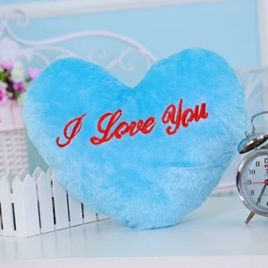 Blue I Love You VILEAD светодиодный мигающий PP хлопок мягкая плюшевая игрушка Смайлик Подушка для сна декоративные подушки для дивана - Color: Blue I Love You