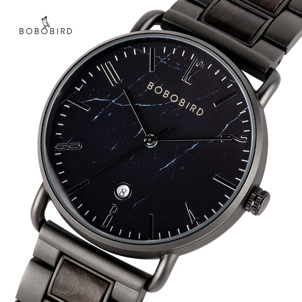 

BOBO BIRD Fashion Luxury Watch Wood Auto Date Starry Sky Men Wristwatch Japanese Quartz Clock Gift with Box erkek kol saati