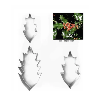 

Holly leaf fondant sugar flower cutters baking cake decorations Polymer Clay Cold Porcelain gumpaste tools