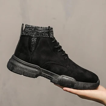 

Lasperal Nice Men Military Fur Snow Boots For Men Botas Black Warm Winter Men Boots Leather Ankle Boots Men Winter Work Shoes