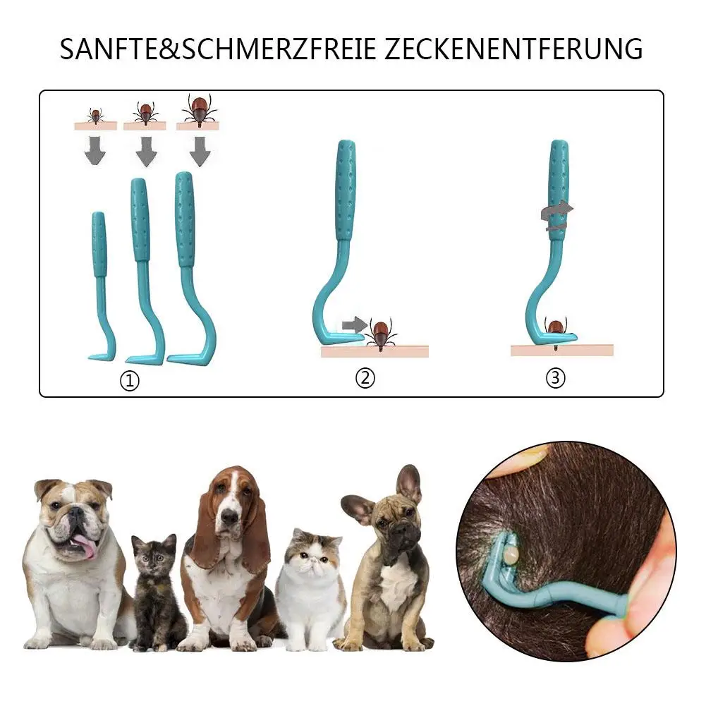 3PCS Pet Flea Remover Tool Scratching Hook Remover Pet Cat Dog Grooming Supplies Tick Picker Flea