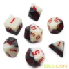 Bescon Two-tone Glowing Polyhedral Dice 7pcs Set Green Dawn, Luminous RPG Dice Set d4 d6 d8 d10 d12 d20 d%, Brick Box Packaging 2