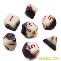 Bescon Two-tone Glowing Polyhedral Dice 7pcs Set Green Dawn, Luminous RPG Dice Set d4 d6 d8 d10 d12 d20 d%, Brick Box Packaging 2