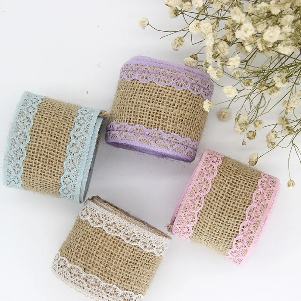 

5cmx2m Colorful Lace Linen Cord Children's Handmade Thread DIY Craft Supplies Home Party Decorated Hemp Rope Sewing Materials