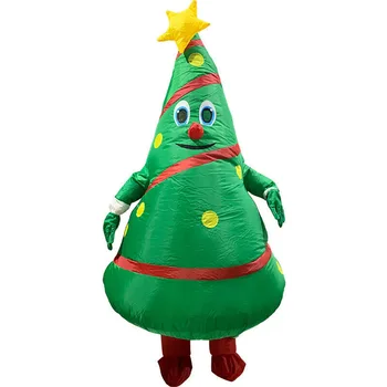 

Inflatable Christmas Tree Costume Adults Blow Up Suit Halloween Party Cosplay Mascot TC21