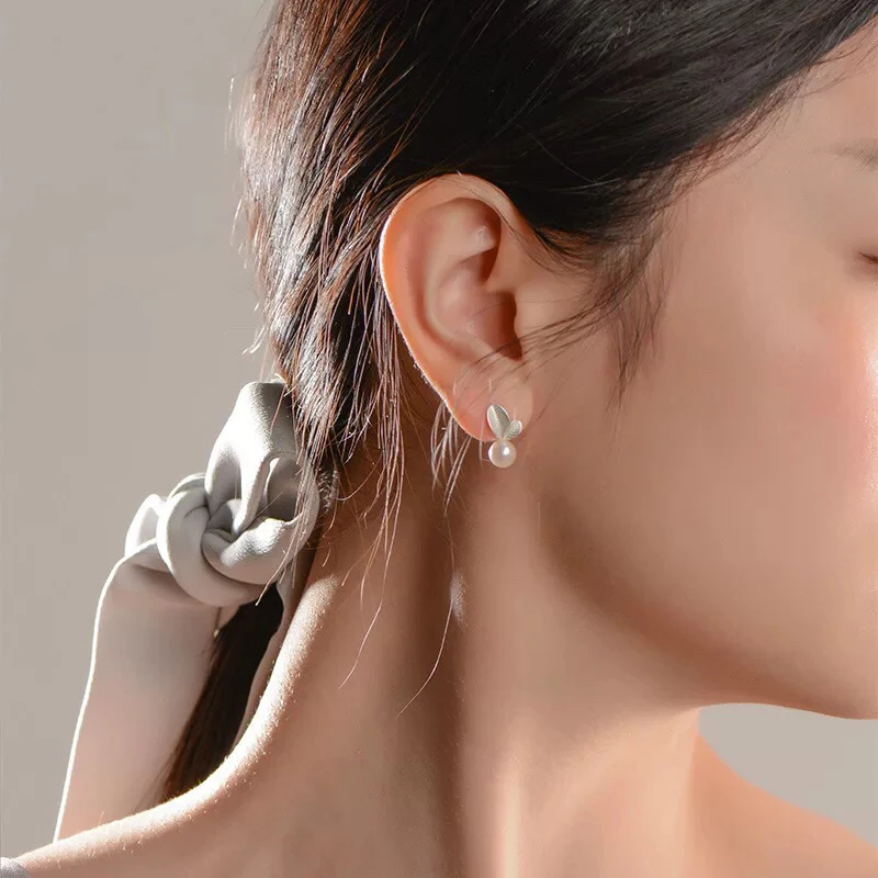 Jclowsex 925 стерлингового серебра ювелирные наборы бутон лист имитация жемчуга ожерелье+ серьги+ браслет для женщин корейские ювелирные изделия