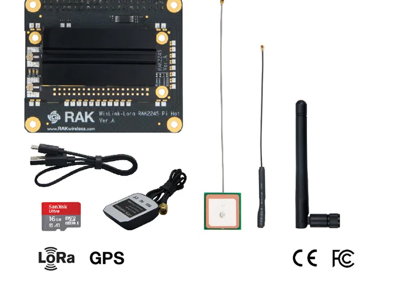 WisKit LoRa Gateway Откройте для себя комплект RAK2245 Pi HAT& Raspberry Pi 3B+ с gps модулем 16G TF карта LoRaWAN приложение Q197