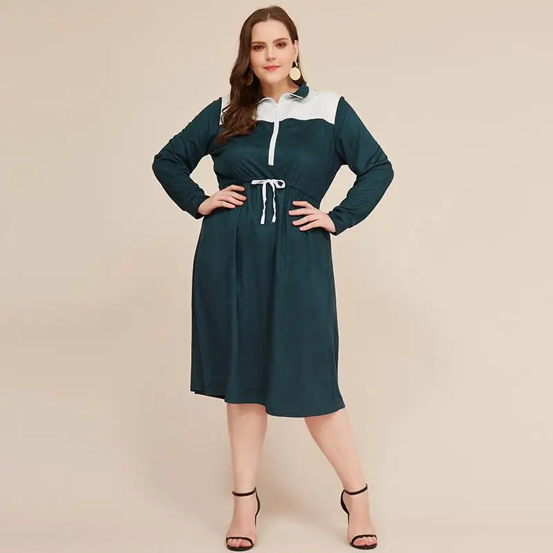5XL 6XL, осень, женское платье большого размера, повседневное, из кусков, для женщин, зима, плюс размер, s, платье на молнии, для девушек, для офиса, вечерние, облегающее платье