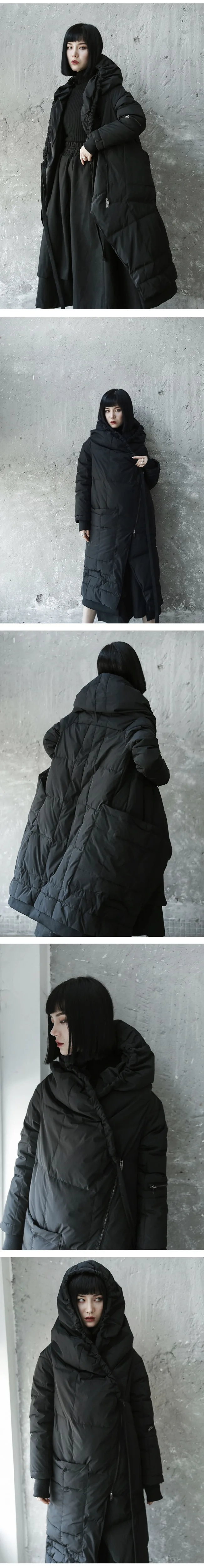 Owen seak Для женщин хлопок пальто Parker куртки в готическом стиле, Стиль Костюмы плащ-Тренч Зима Для женщин пальто ветровка черный плащ-Тренч