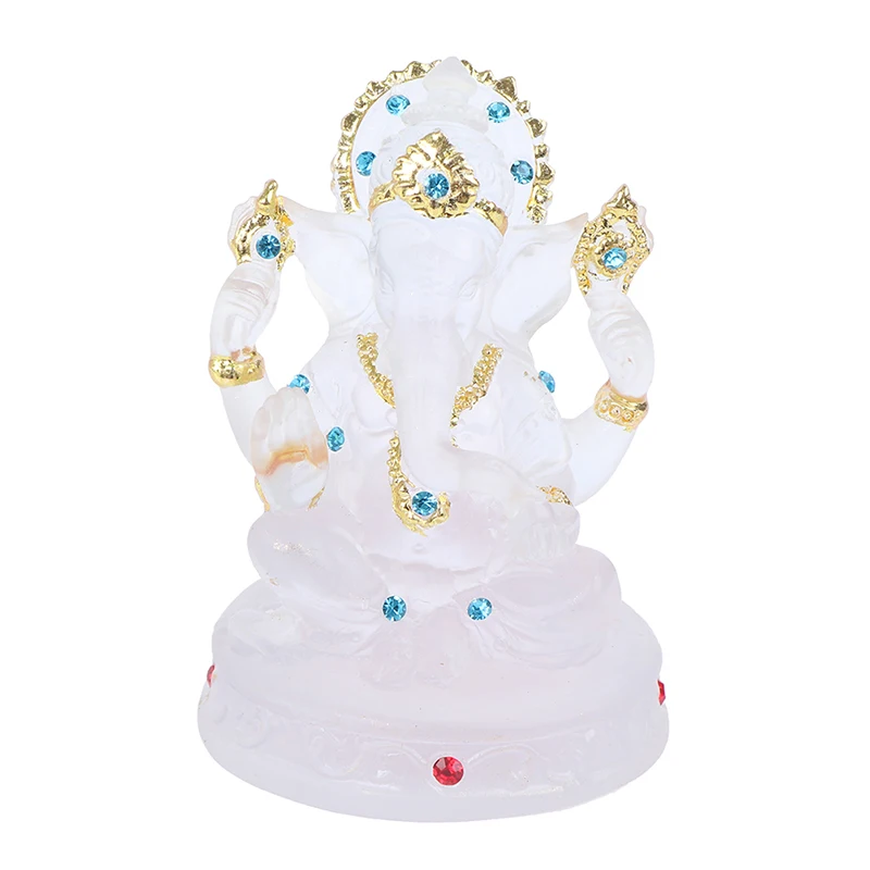 Miniature figurines Resin ornaments Resin crafts Resin crafts accessories Cat figurines Mini chicken ornament Ganesh Hindu Elephant God of Success Statue Resin Transparent Figurine Ornament