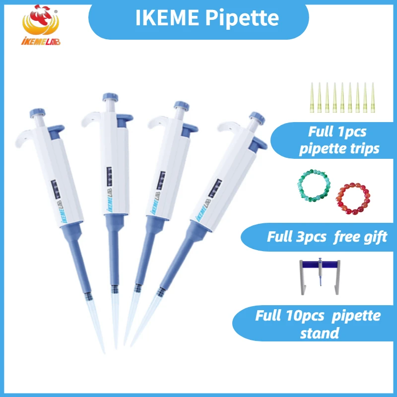 Pipette Gun Digital Adjustable Dragon Pipette Pipettor with Pipette Tips