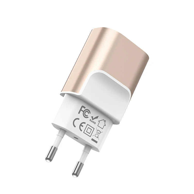 HOCO C47A 10 шт./лот 5 в 2.1A USB зарядное устройство для iPhone 11 Xs Max ЕС вилка настенное зарядное устройство адаптер для samsung Xiaomi huawei - Тип штекера: gold