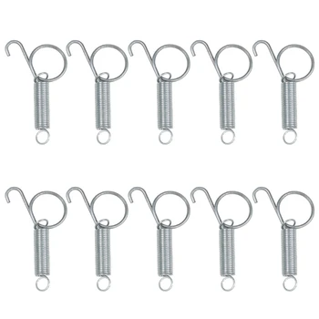 Cage Door Spring Hook 10Pcs Metal Spring Hooks Sturdy Tension Fixing Spring for Wire Rabbit/Bird/Hamster Cages S/L 1