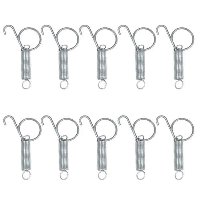 Cage Door Spring Hook 10Pcs Metal Spring Hooks Sturdy Tension Fixing Spring for Wire Rabbit/Bird/Hamster Cages S/L 1