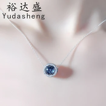 

Heart of the ocean, blue green purple pink red charm, high quality glitter jewelry necklace wholesale