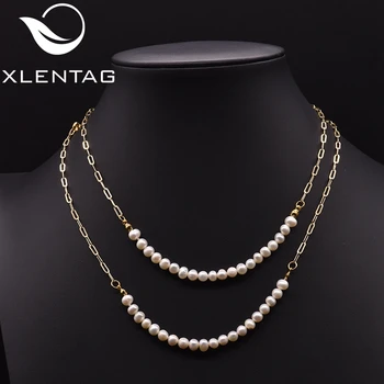 

Xlentag Pure Freshwater Double Layer Pearl Necklace Wedding Party Gifts Cute Necklaces For Women 2020 Handmade Jewelry GN0250