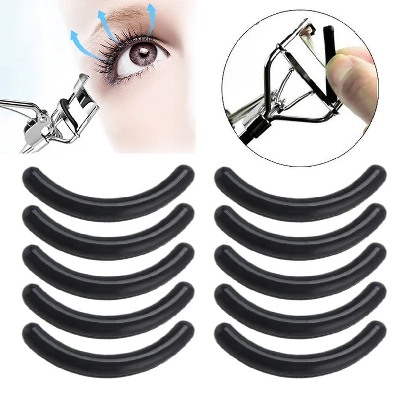 30/50/100pcs Black Replacement Eyelash Curler Refill Silicone Pads Makeup Curling Styling Tools Eyelash Curler Replacement Pads