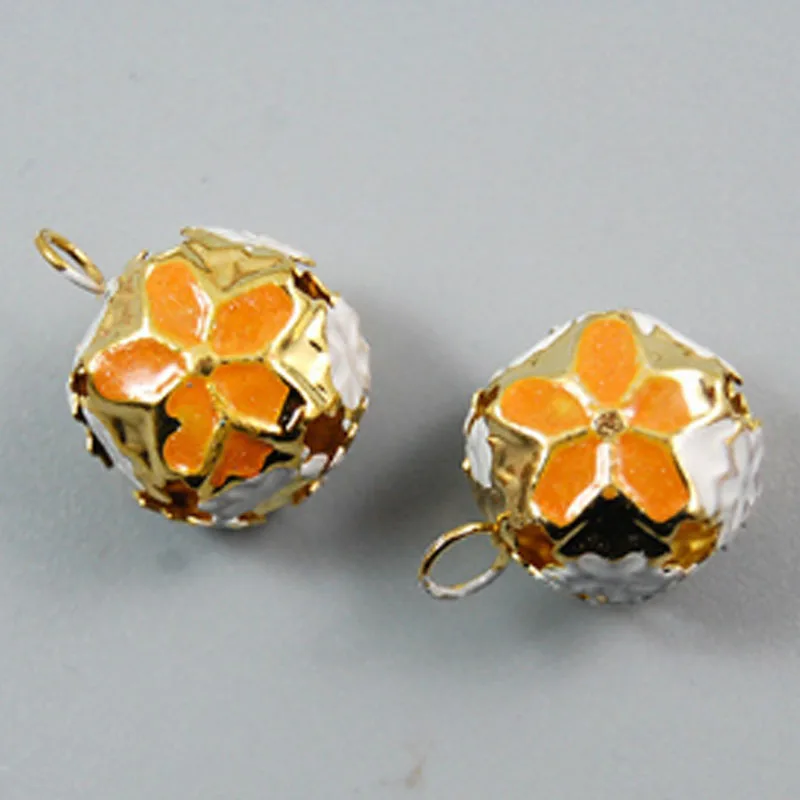 orange 20 штук в форме шарика, колокольчики, свободные бусины, колокольчики, рождественские украшения, подарок, ремесла, кулоны для животных, аксессуары ручной работы, сделай сам, ремесло - Цвет: orange