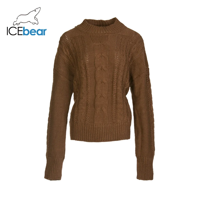 ICEbear новинка массивный женский свитер Осень-зима однотонный базовый вязаный