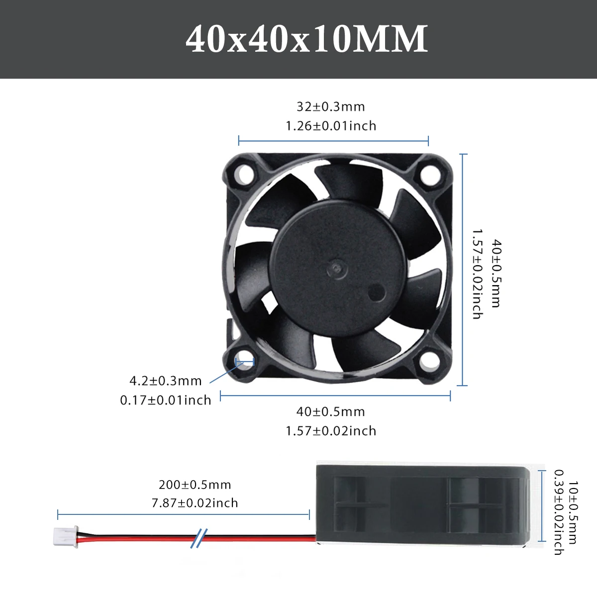 Gdstime-bola Dupla Mini Ventilador de Refrigeração 4010 Ventilador Axial 40 mm Cooler dc 5v 12v 24v 40x40x10 mm Impressora 3d Dvrnas Peças 2 - Imagem 4