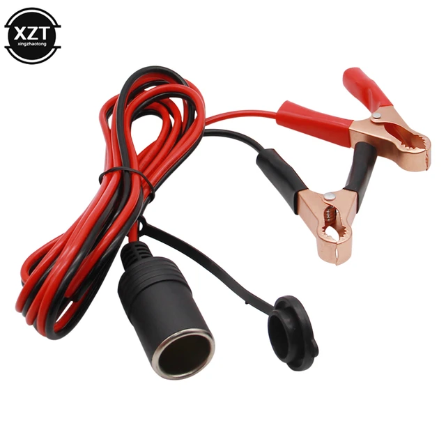 Autobatterie klemme Clip-on Zigaretten anzünder buchse Adapter Batterie  kabel 12V Batterie klemme Krokodil kabel Verlängerung kabel - AliExpress