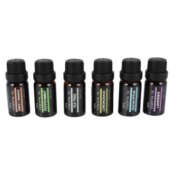 

100% Pure Natural Aromatherapy Oils Kit 10Ml For Humidifier Water-Soluble Fragrance Oil Massage Essential Oil Set 6Pcs/Set