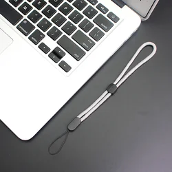 Versatile Adjustable Wrist Strap with USB Disk and Key Lanyard for Mobile Phone Accessories (Grey)