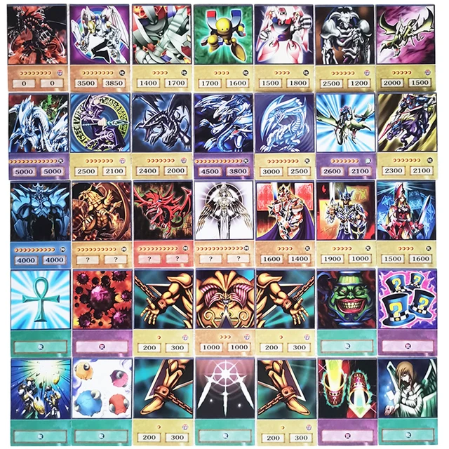 100pcs Yu-Gi-Oh Anime Style Cards Blue Eyes Dark Magician Exodia Obelisk Slifer Ra Yugioh DM Classic Proxy DIY Card Kids Gift 2